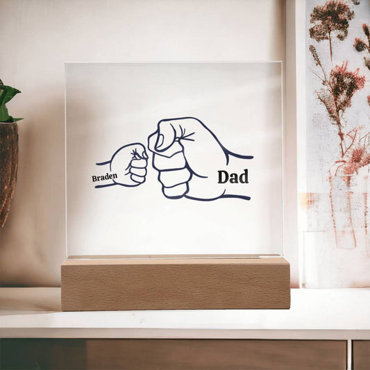 Fist Bump Dad / Daddy / Papa / Grandpa / Kids / Grandkids | Personalized Acrylic Plaque
