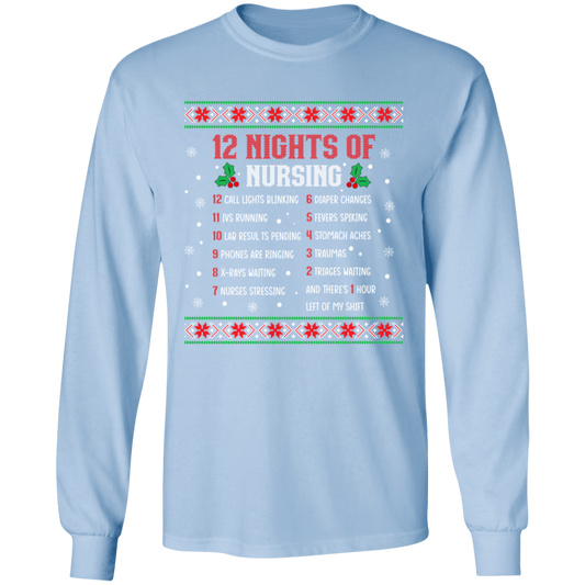 12 Nights of Nursing | Christmas LS T-Shirt