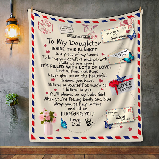 Dad To Daughter | Postcard Style Blanket (Ver. 2)