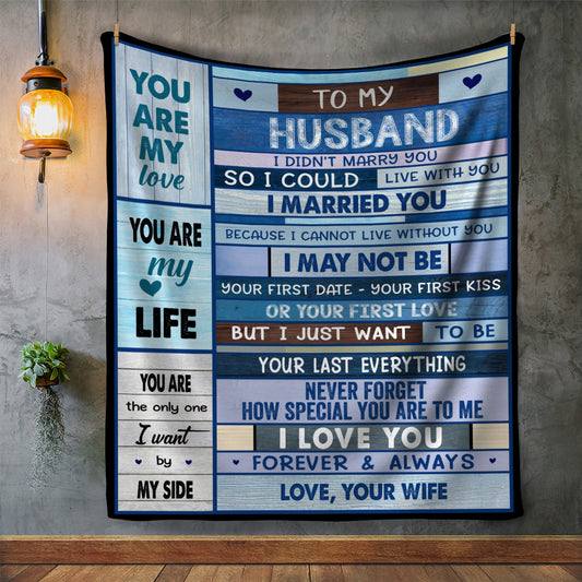 Wife To Husband | Wood Panel Style Blanket (Ver. 3)