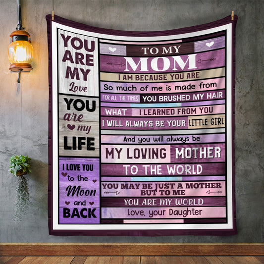 Daughter To Mom | Wood Panel Style Blanket (Ver. 4)