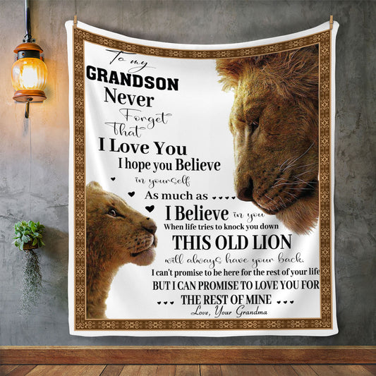 Grandma To Grandson | Lion Blanket