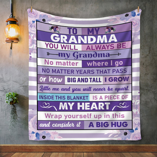 To Grandma | Purple Plush Fleece Blanket