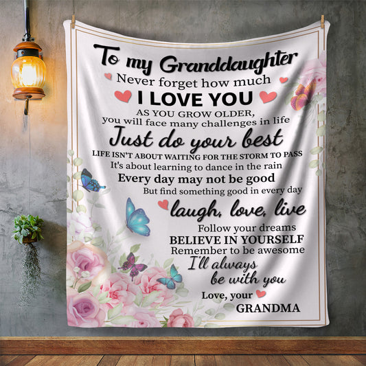 Grandma To Granddaughter | Butterfly Blanket