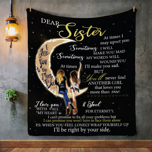 To Sister | Crescent Moon Plush Fleece Blanket