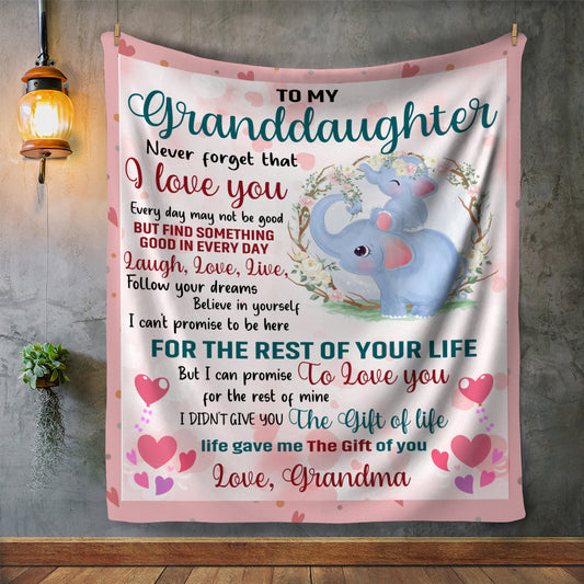 Grandma To Granddaughter | Elephant Blanket
