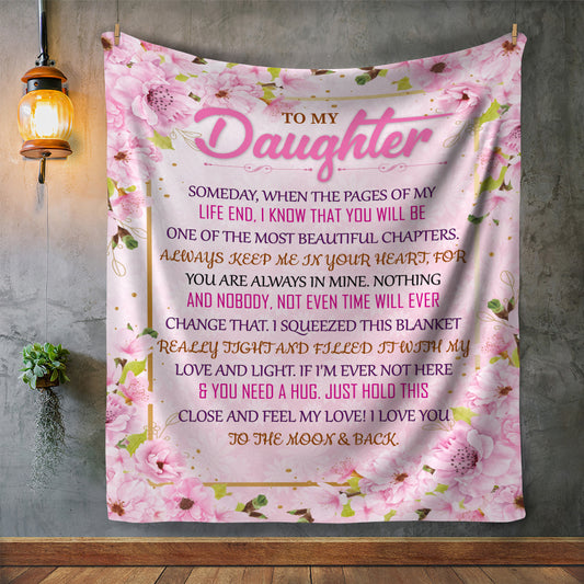 To My Daughter | Pink Floral Blanket