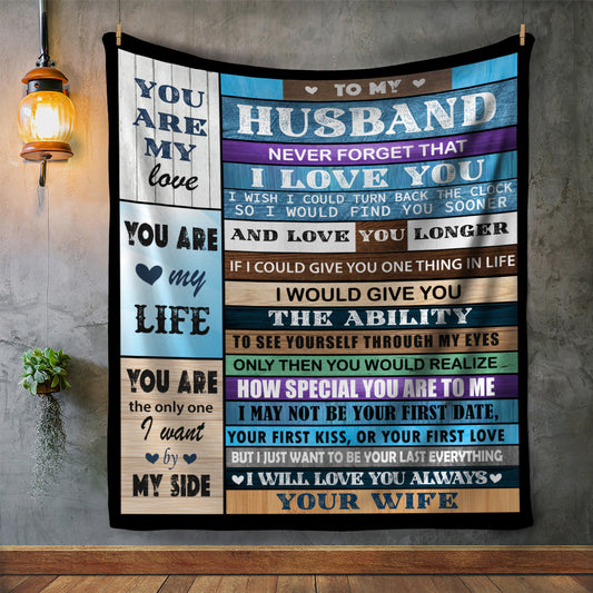 Wife To Husband | Wood Panel Style Blanket (Ver. 1)