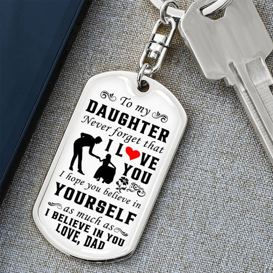 Dad To Daughter | Dance Duo | Dog Tag Keychain