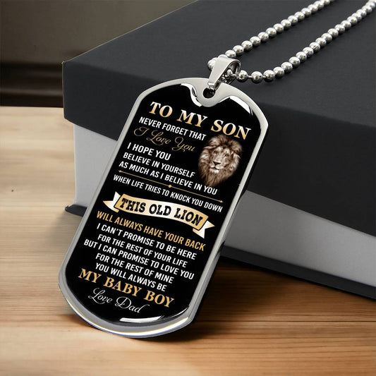 Dad To Son | Baby Boy | Dog Tag Necklace