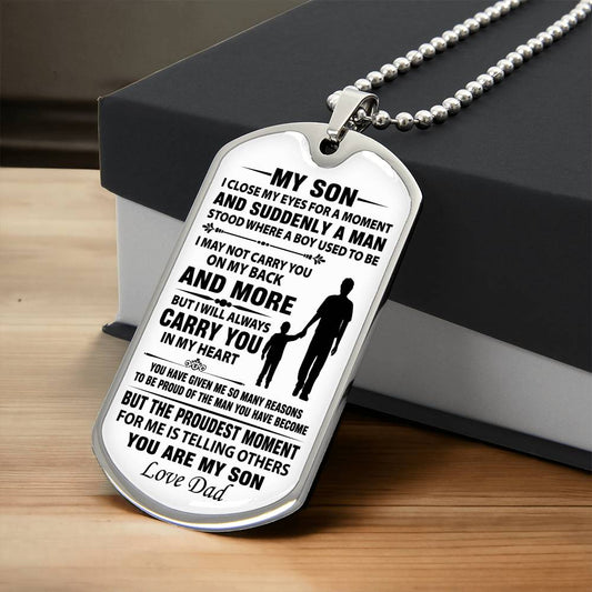 Dad To Son | All Grown Up | Dog Tag Necklace
