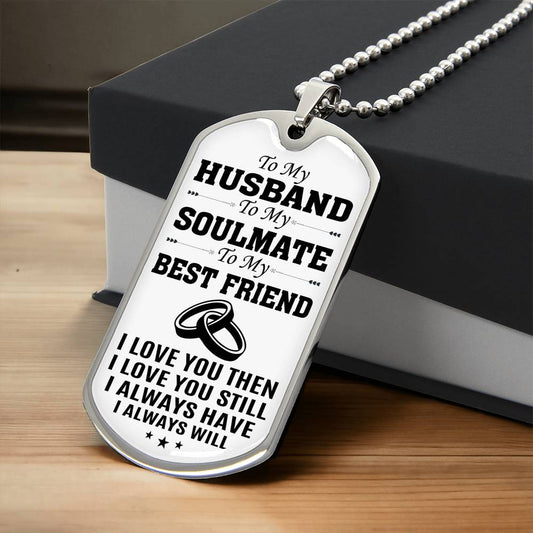 To Husband | I Love You | Dog Tag Necklace