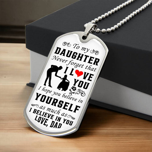 Dad To Daughter | Dance Duo | Dog Tag Necklace
