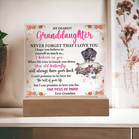 To Granddaughter | Butterfly Acrylic Plaque