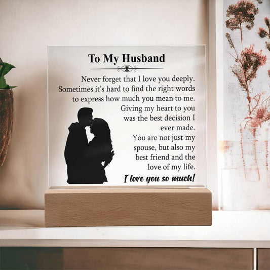 To My Husband | Forehead Kiss Acrylic Plaque