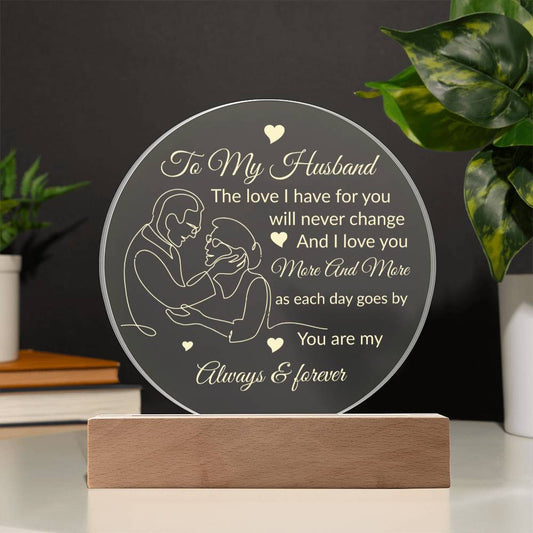 To My Husband | Circle Acrylic Plaque