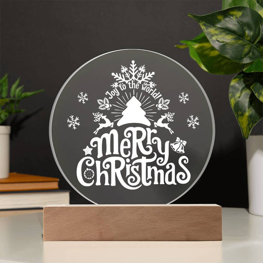 Merry Christmas | Circle Acrylic Plaque | Version 3