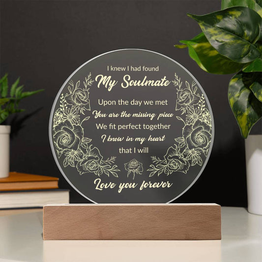 To My Soulmate | Circle Acrylic Plaque