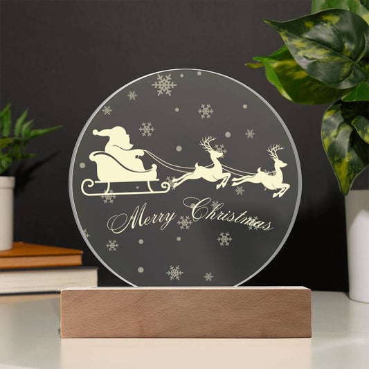 Santa's Sleigh | Christmas Acrylic Plaque