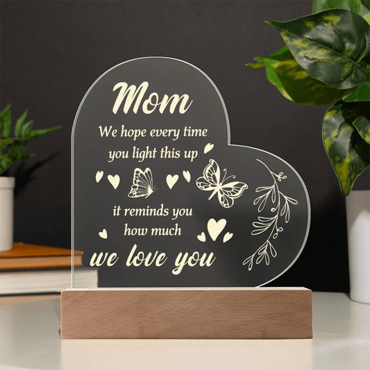 To My Mom | Heart Acrylic Plaque | Version 4