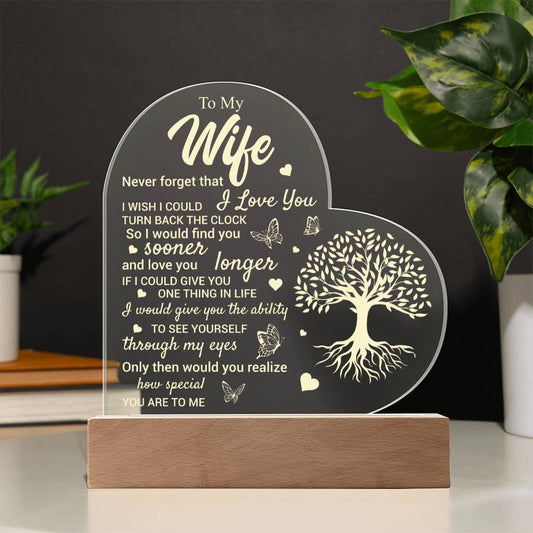 To My Wife | Heart Acrylic Plaque | Version 4