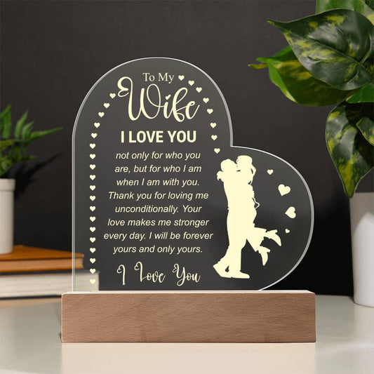 To My Wife | Heart Acrylic Plaque | Version 1