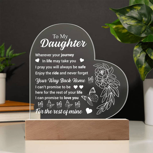 To My Daughter | Heart Acrylic Plaque | Version 1