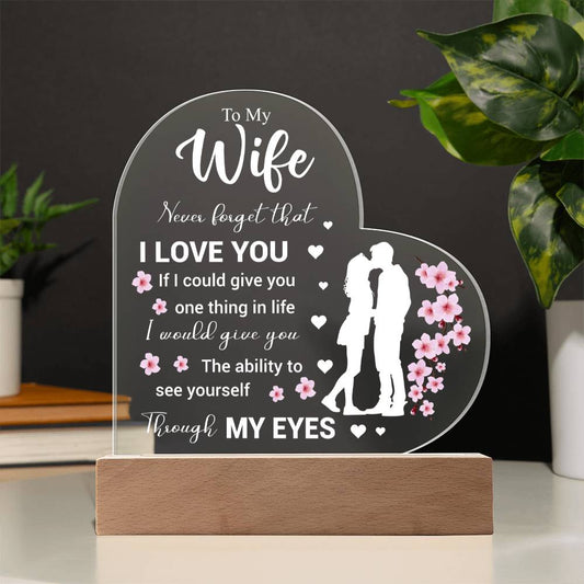 To My Wife | Heart Acrylic Plaque | Version 2