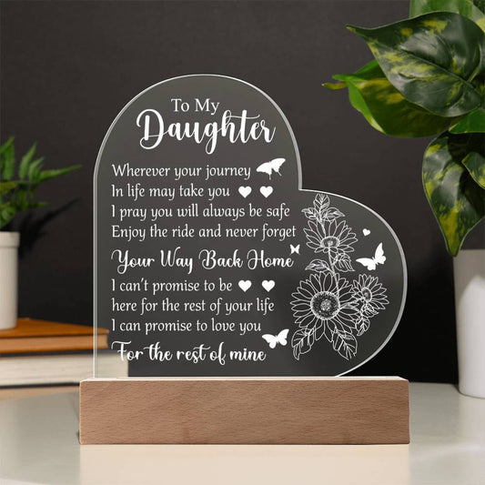 To My Daughter | Heart Acrylic Plaque | Version 3