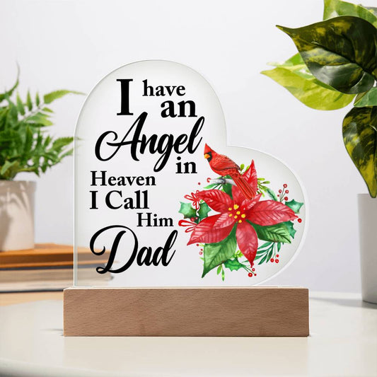 To Dad | Angel in Heaven | Heart Acrylic Plaque