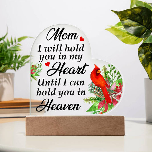 To Mom | Heart in Heaven | Heart Acrylic Plaque