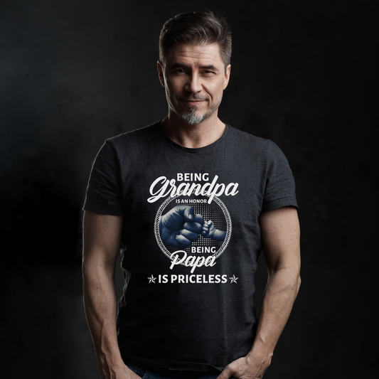 Grandpa Honor | Papa Priceless | Fist Bump | Father's Day T-shirt