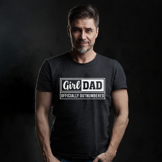 Girl Dad | Officially Outnumbered | Father's Day T-shirt