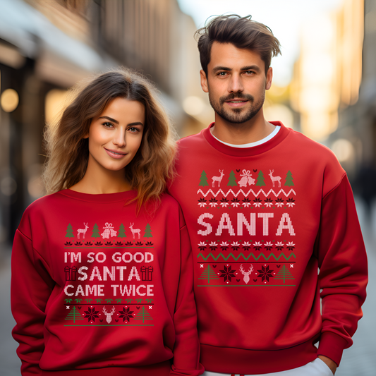 I'm So Good, Santa Came Twice | Couple Christmas Sweater (Ver. 2)