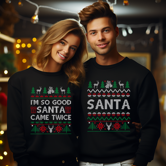 I'm So Good, Santa Came Twice | Couple Christmas Sweater (Ver. 3)