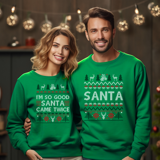 I'm So Good, Santa Came Twice | Couple Christmas Sweater (Ver. 1)