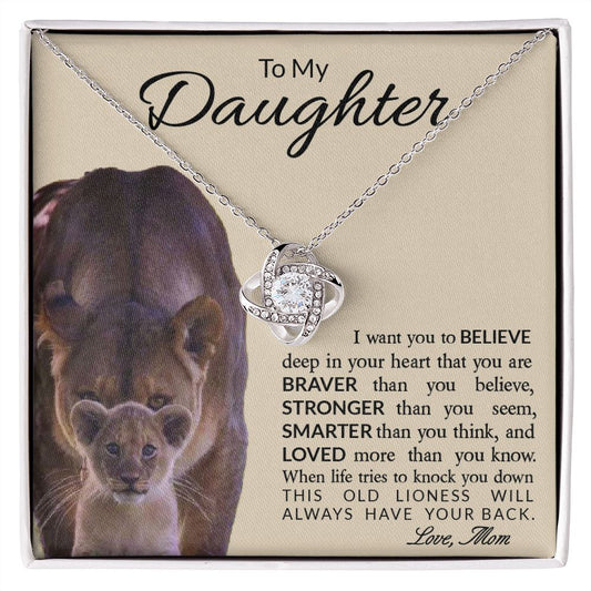 My Daughter | You are Loved More Than You Know - Love Knot Necklace
